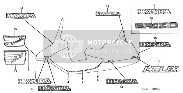 Honda CN250 1990 Stripe/Mark (1) for a 1990 Honda CN250